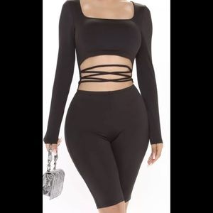 Fashion nova black romper size M